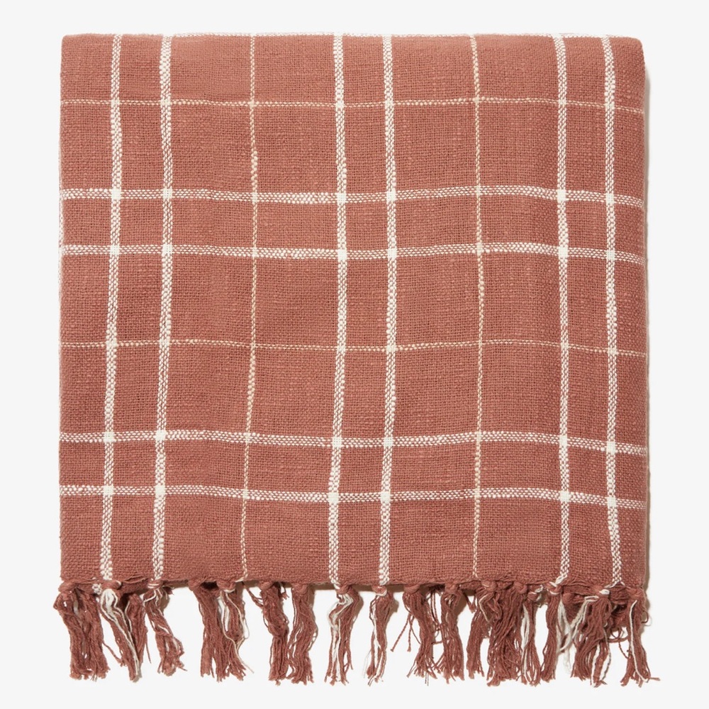 Little Korboose Woven Throw Blanket - Rust